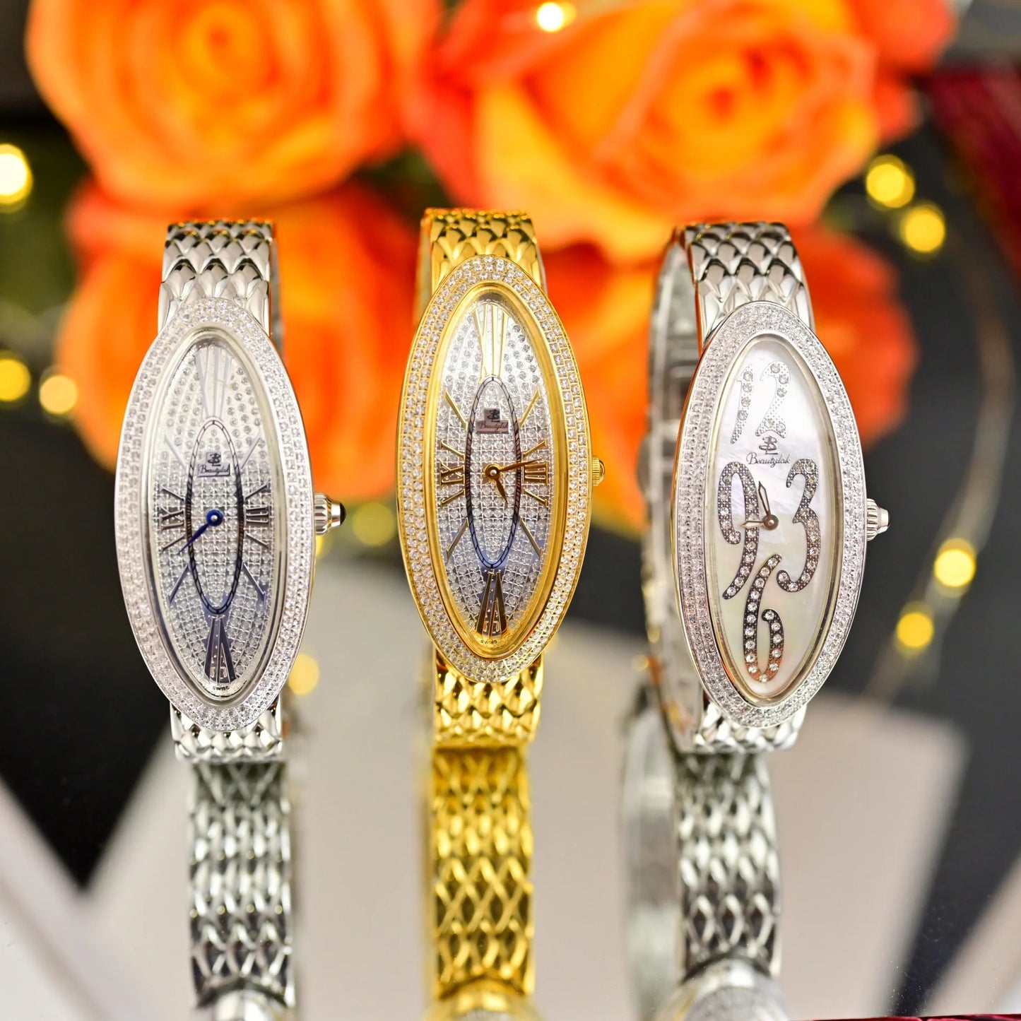 High-Quality Swiss Movement Luxury Watch - 2024 Vintage Style with Inlaid Diamonds