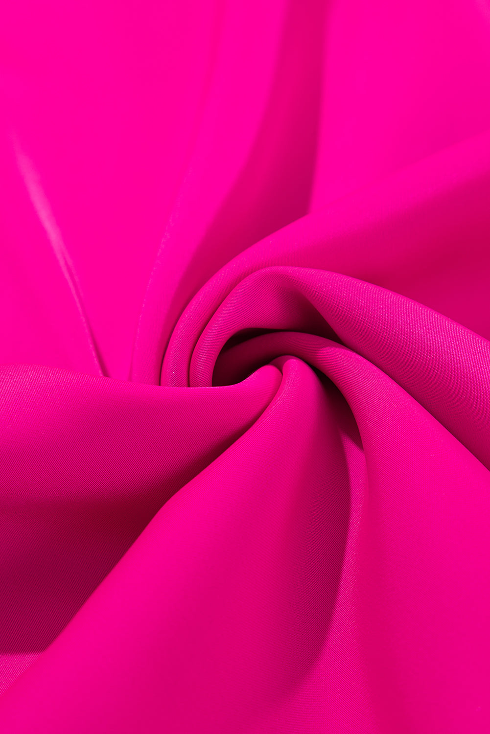 Bright Pink Pleated Mock Neck Frilled Trim Sleeveless Top