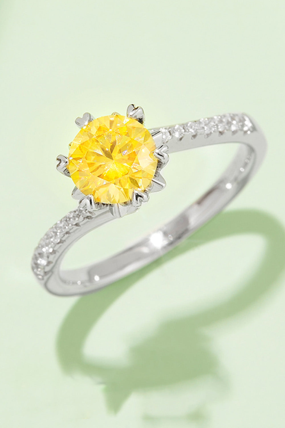 1 Carat Moissanite 925 Sterling Silver Ring Gold