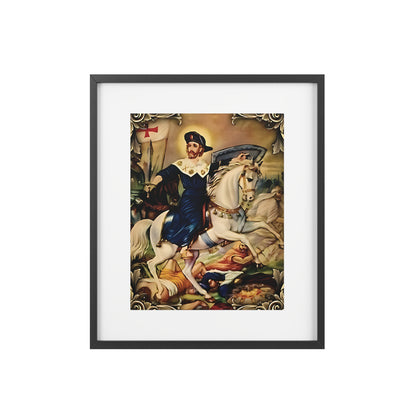 Saint Jacques Majeur Religious Art Poster Spiritual Decor for Home and Gifts 11″ x 14″ (Vertical) Black Frame Matte