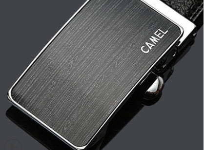 Camel Belt Men'S Leather Automatic Buckle Belt Cowhide Belt Casual Men'S Trouser Belt 3