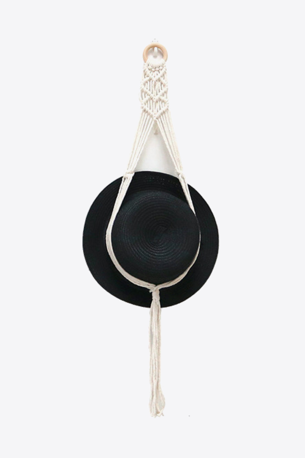 Macrame Hat Hanger Cream Medium One Size