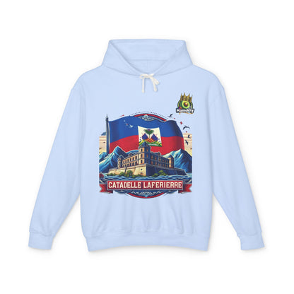 Citadelle Laferrière Haitian Pride Hoodie – Custom Hooded Sweatshirt with Flag Illustration Hydrangea