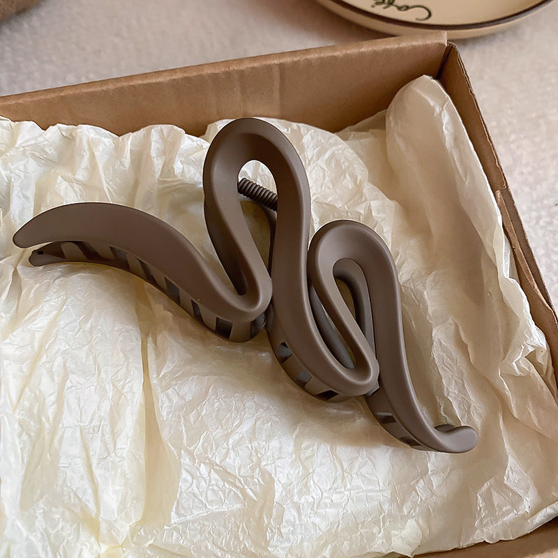 Alloy Acrylic Hair Claw Clip Coffee Brown One Size