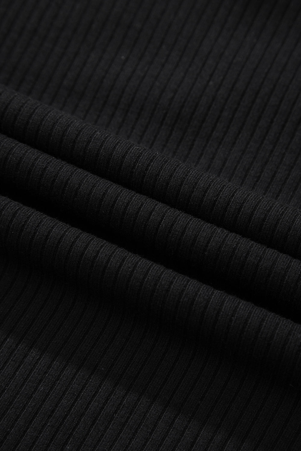 Black Sexy V Neck Ribbed Knit Sleeveless Top