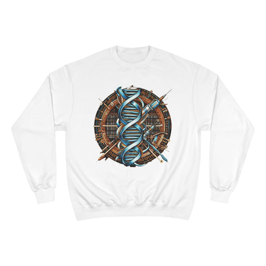 Champion Sweatshirt - Medical Data Flow Binary Stream Design White
