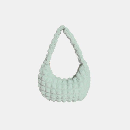 Small Texture Handbag Light Green One Size