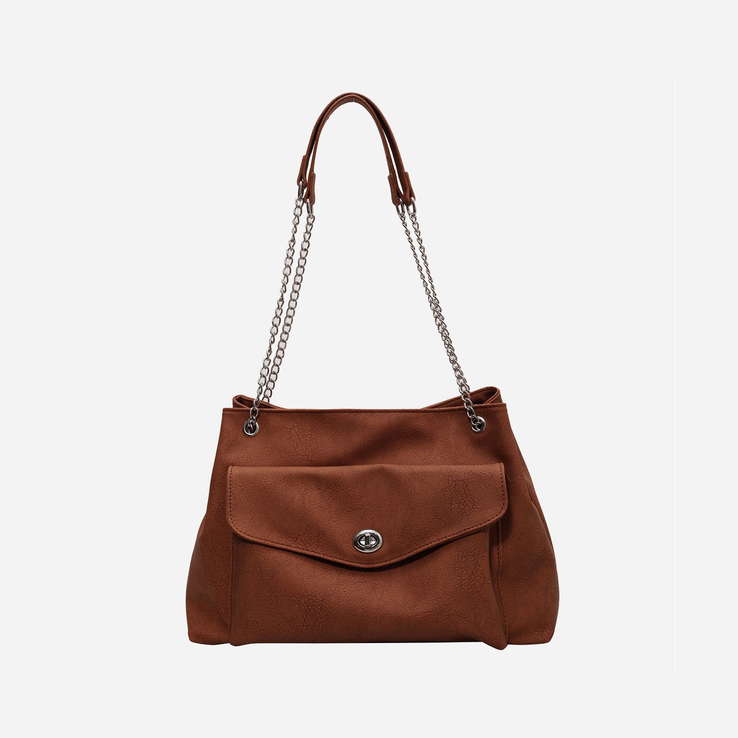 PU Leather Shoulder Bag Burnt Umber One Size