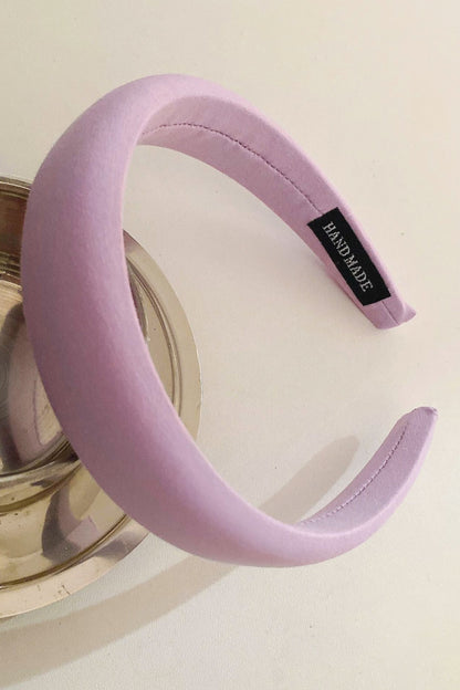 Solid Polyester Wide Headband Lilac One Size
