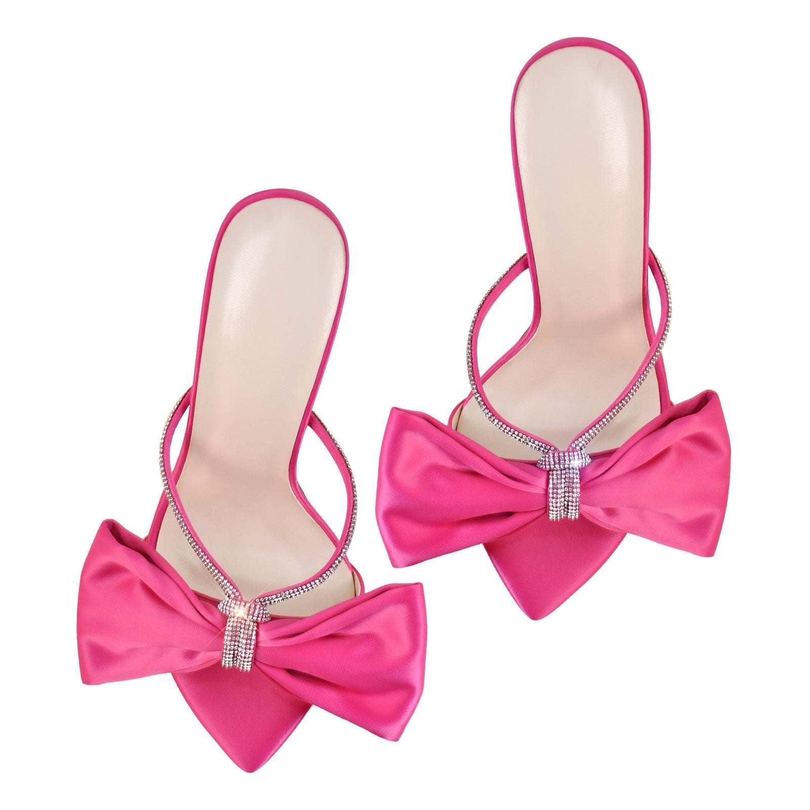Women's Large Bow Pointed High Heel Sandals – Sexy and Stylish Evening Shoes