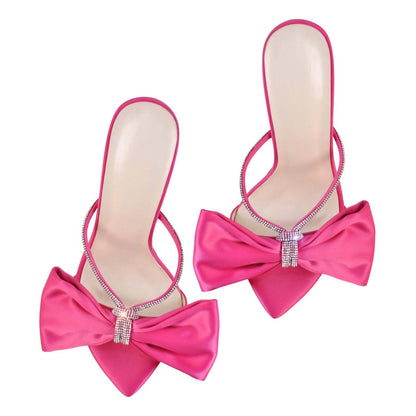 Women's Large Bow Pointed High Heel Sandals – Sexy and Stylish Evening Shoes