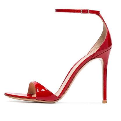 Women's Sexy Red Lacquer Leather High Heel Sandals – Bold & Stylish Party Shoes Red