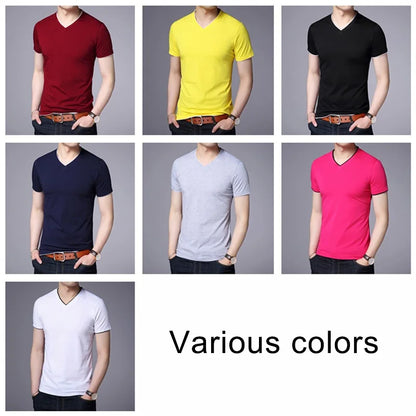 COODRONY Brand Summer Short Sleeve T Shirt Men Cotton Tee Shirt Homme Streetwear Casual V-Neck T-Shirt Men Clothing Tops C5102S