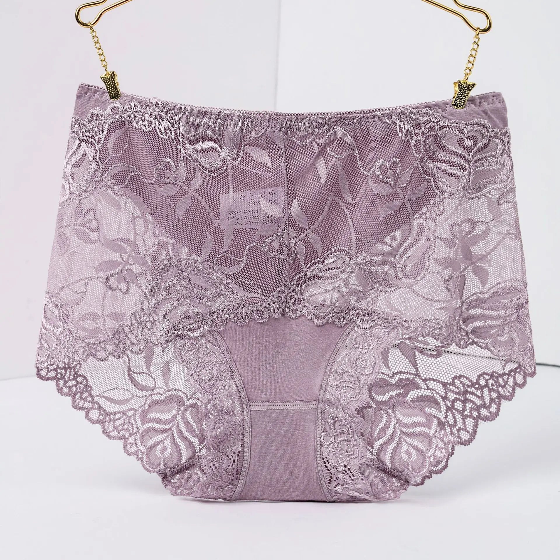 8 Color Plus Size Women Panties Sexy Lace Transparent Underwear Panty Seamless Mid-Waist Hip Raise Briefs Cotton Health Lingerie