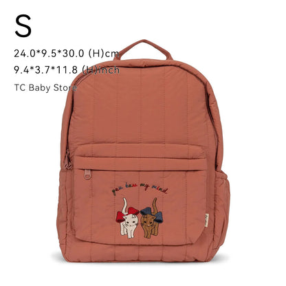 KS Baby Backpack Kids Schoolbag Kindergarten Bags Brand Cherry Lemon Children's Boys Girls Mom Traveling Storage Bag Wholesale S 07 Bow Cat