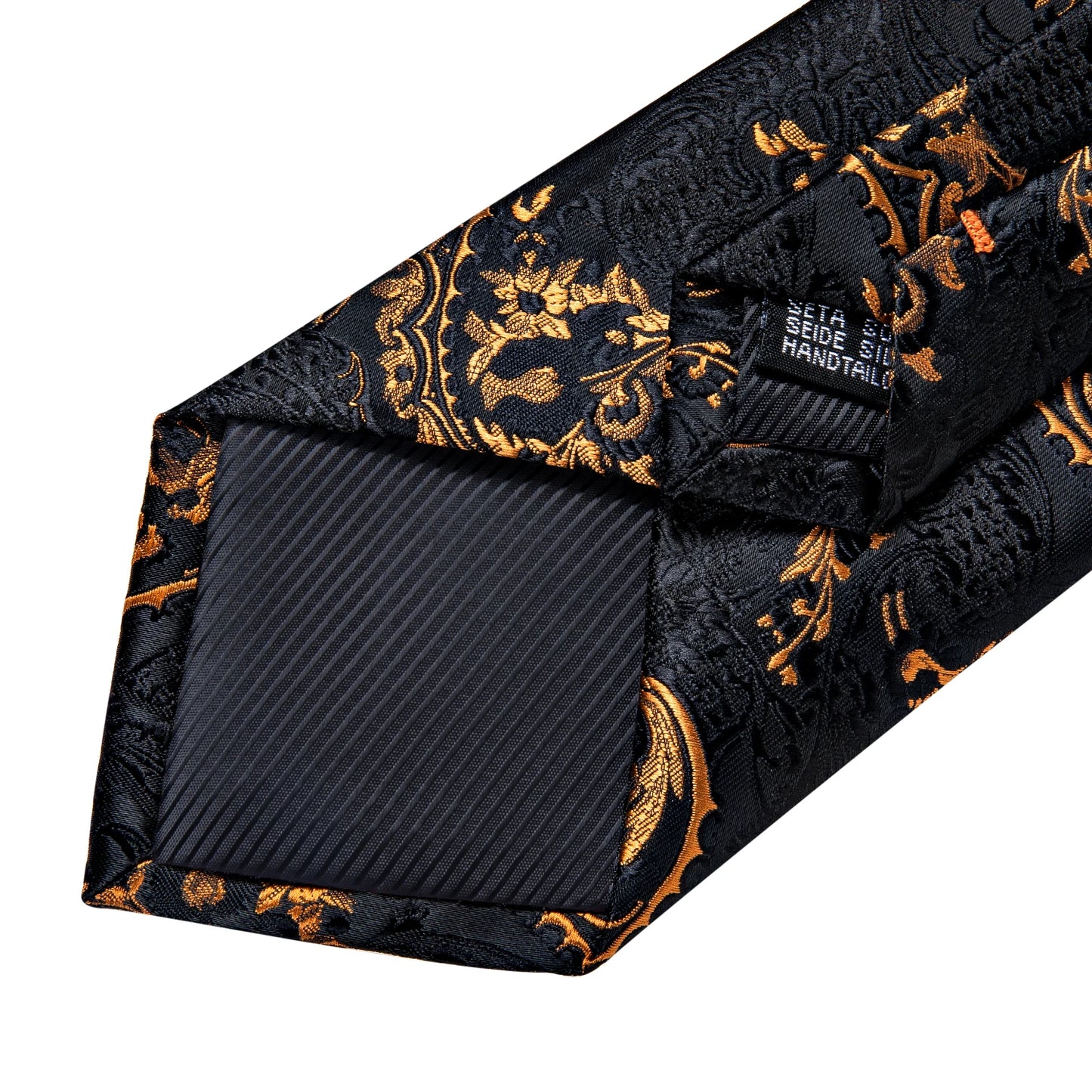 Luxury Black Gold Paisley Silk Ties For Men 8cm Men's Wedding Neck Tie Pocket Square Cufflinks Set Collar Pin Men's Gift