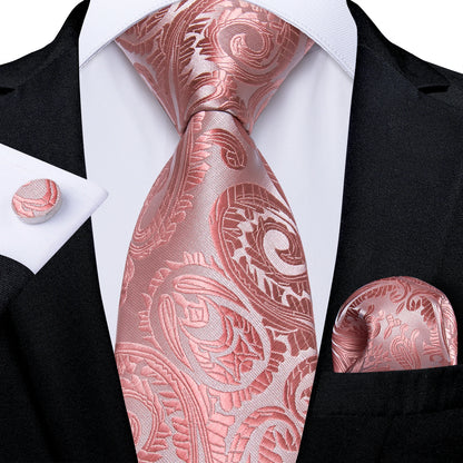 8cm Green & Gold Paisley Silk Polyester Tie Set | Wedding & Party Accessories with Pocket Square & Cufflinks | DiBanGu Necktie Gift SJT-7494