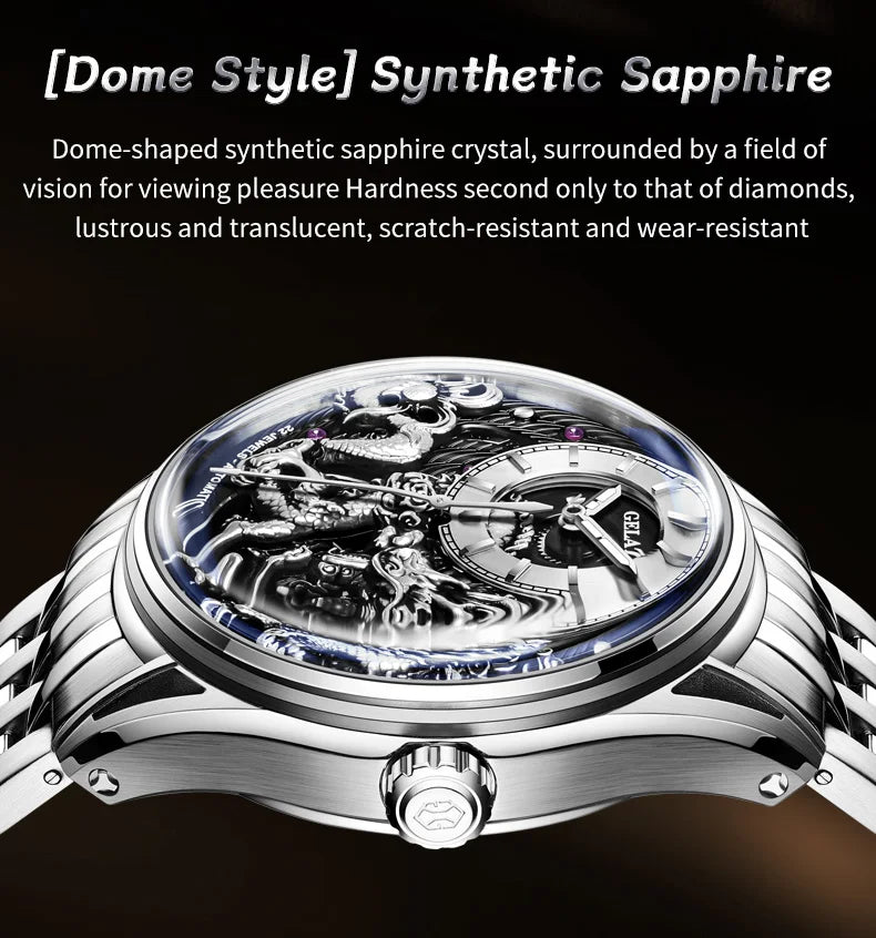 GELATU 6018 Men's Dragon Mechanical Watch Sapphire Luxury Brand