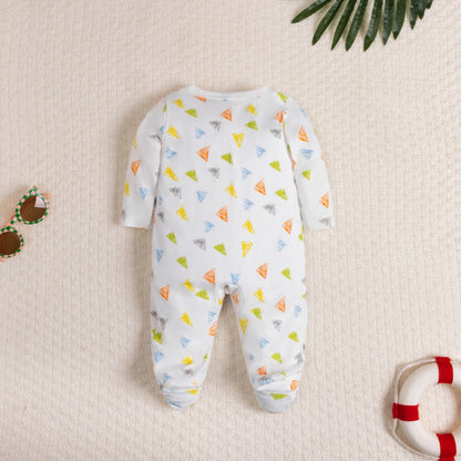 Adorable long sleeve footed onesie for Newborns, Unisex Infant's Clothing, Comfortable Baby Clothes.