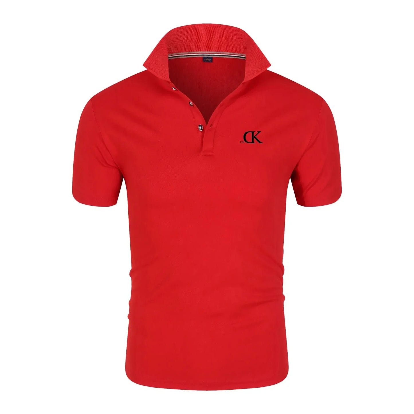 2024 New Summer Men's Short sleeved Polo Shirt, Solid Color Polo Neck T-shirt, Slim Fit Top, Spring Fashion 6