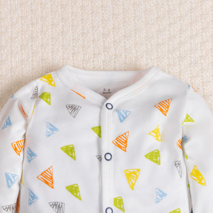 Adorable long sleeve footed onesie for Newborns, Unisex Infant's Clothing, Comfortable Baby Clothes.