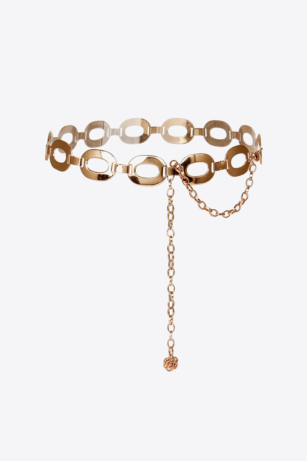 Lobster Clasp Ferroalloy Belt Gold One Size