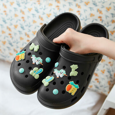 Platform Slip-On Clogs Black