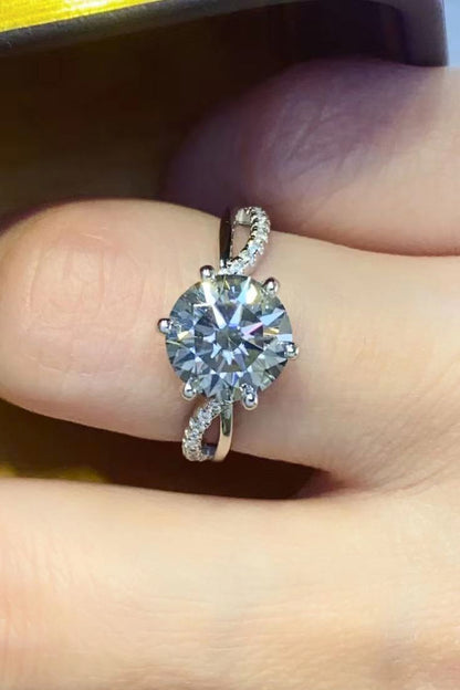 2 Carat Moissanite Ring in Smokey Gray Smokey Gray