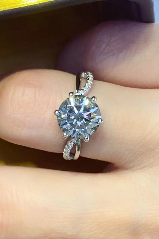2 Carat Moissanite Ring in Smokey Gray Smokey Gray