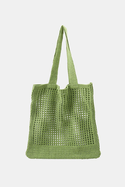Openwork Tote Bag Light Green One Size