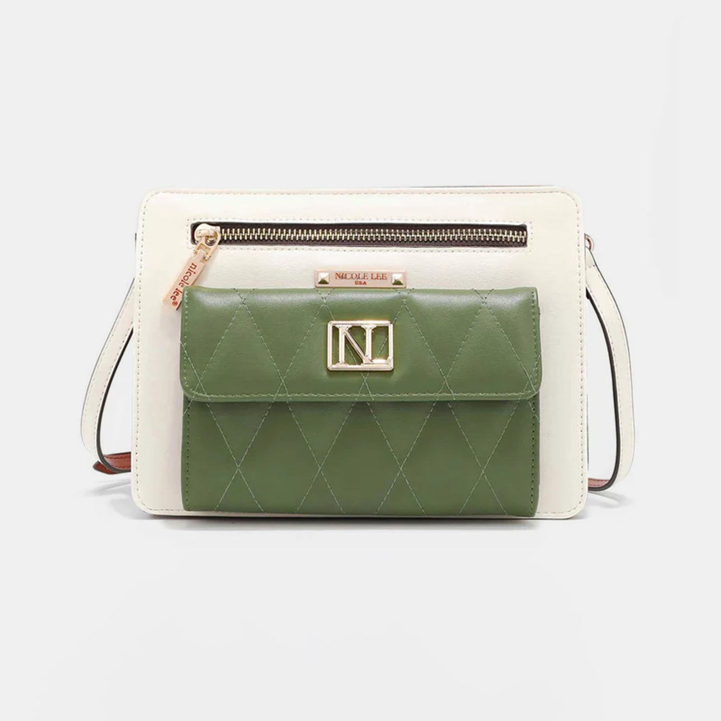 Nicole Lee USA Color Block Crossbody Bag Green One Size