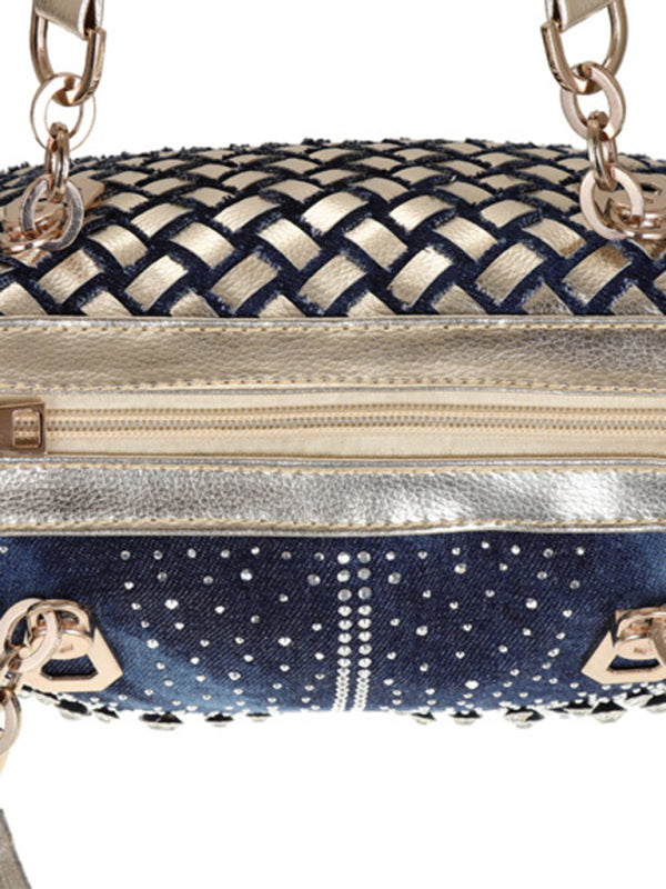 Denim bag canvas hand-held diamond shoulder crossbody bag tote bag
